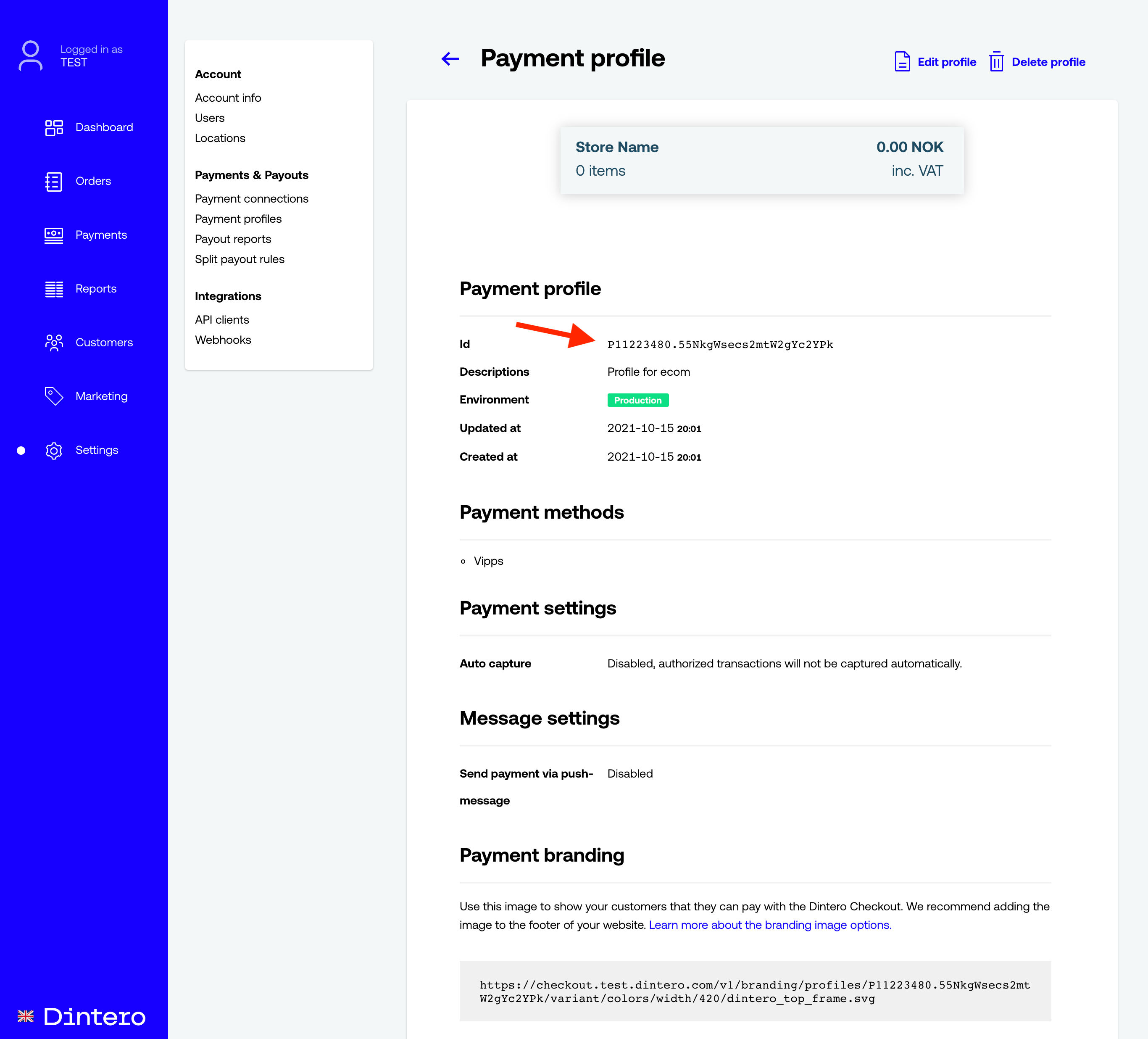 payment profile